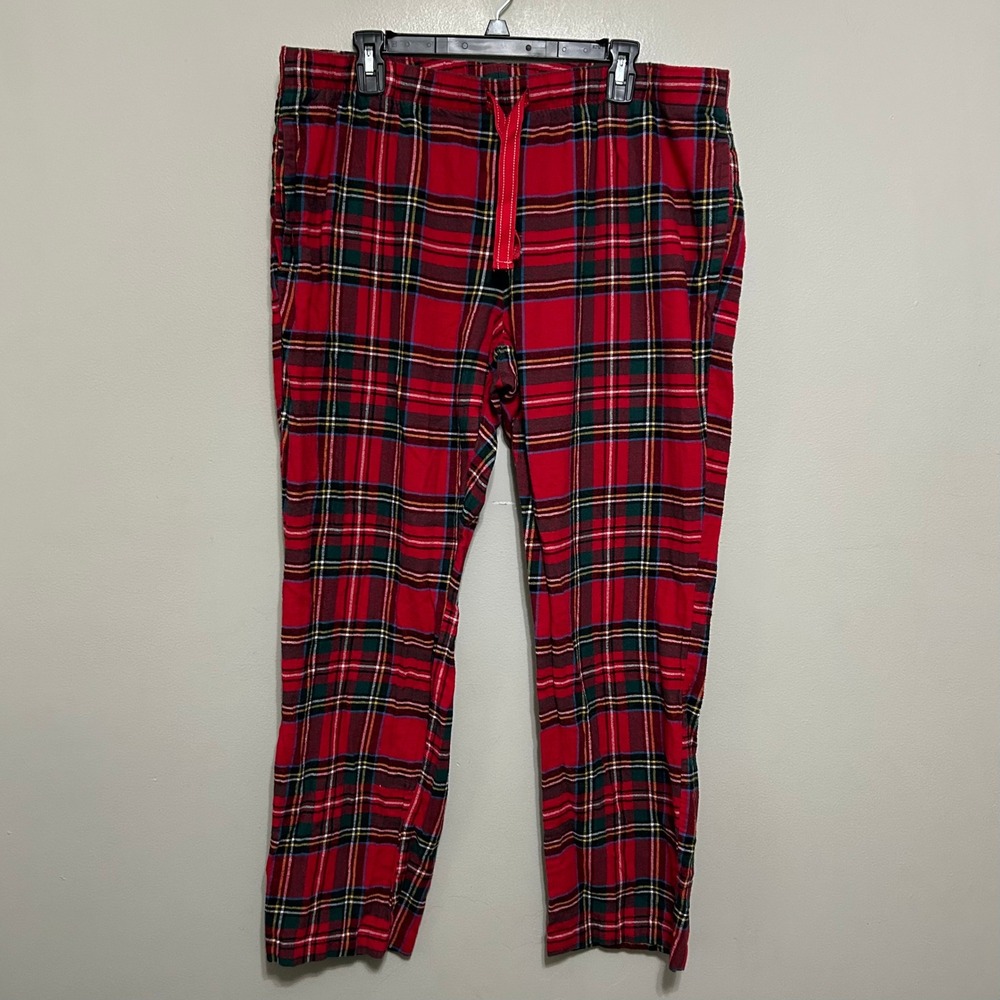 Old Navy Pajama Pants XL Red Buffalo Plaid Flannel Drawstring Loungewear Cozy